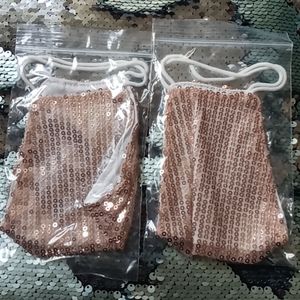 Shimmery rose gold face mask